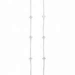 Gemstone Bloom Charm Silver Anklet – 99.9% Pure Silver – Weight:14g