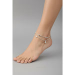 Geometric Bead Chain Anklet – 925 Sterling Silver – Adjustable – 17g