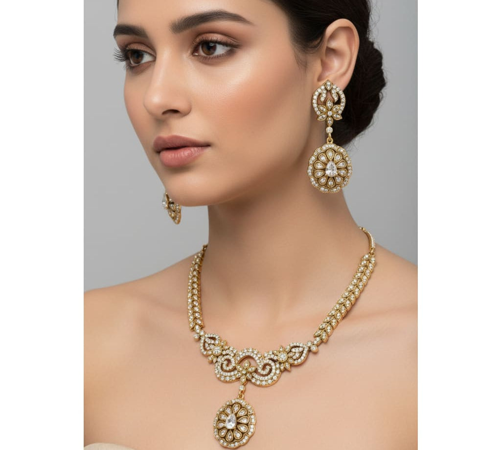 Gold-Plated 925 Sterling Silver Antique Floral Medallion