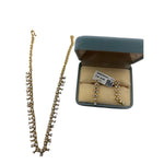 Gold-plated crystal vine necklace and matching cascading leaf earrings set