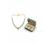Gold-Plated 925 Sterling Silver Crystal Necklace & Earrings