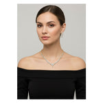 Gold-Plated 925 Sterling Silver Crystal Necklace & Earrings