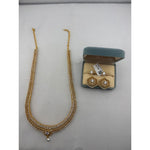 Gold-plated crystal necklace and matching earrings set