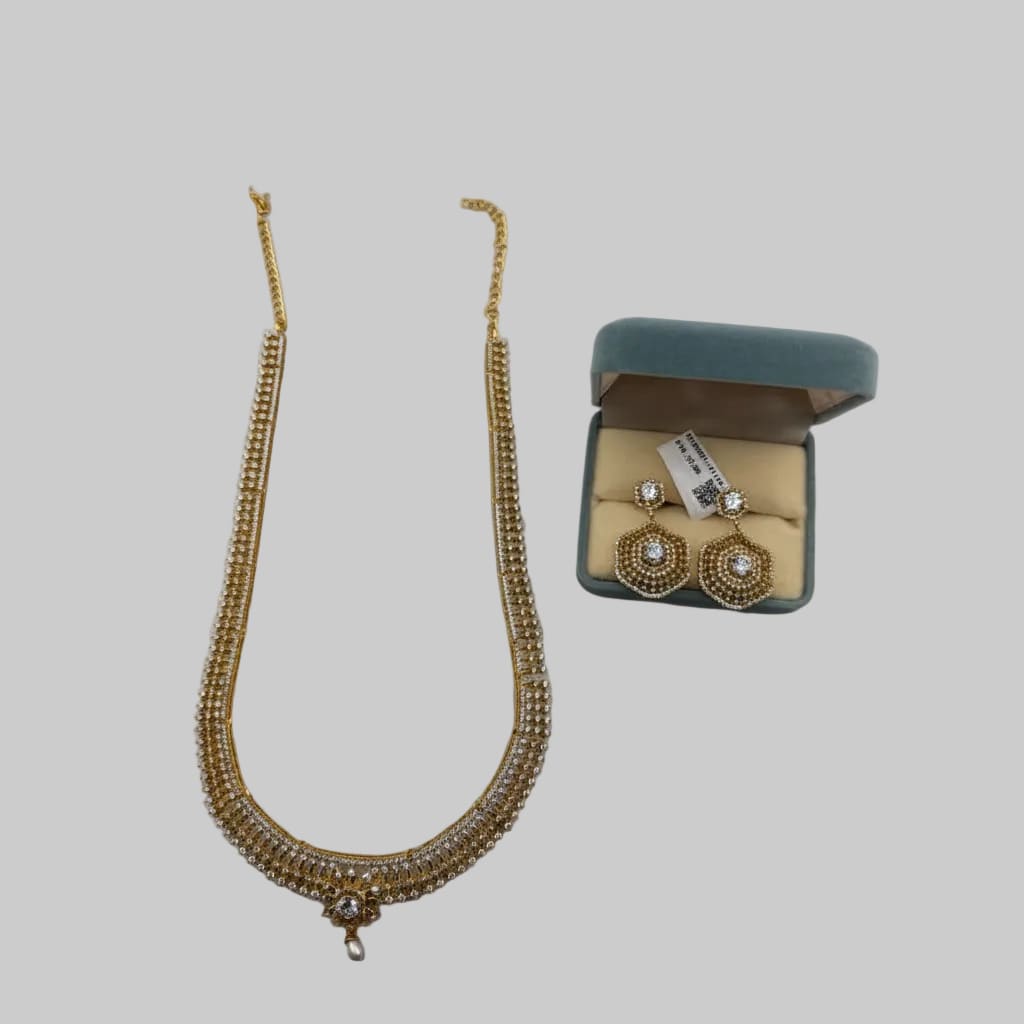 Gold-Plated 925 Sterling Silver Crystal Necklace &