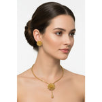 Gold-Plated 925 Sterling Silver Layered Flower Necklace &