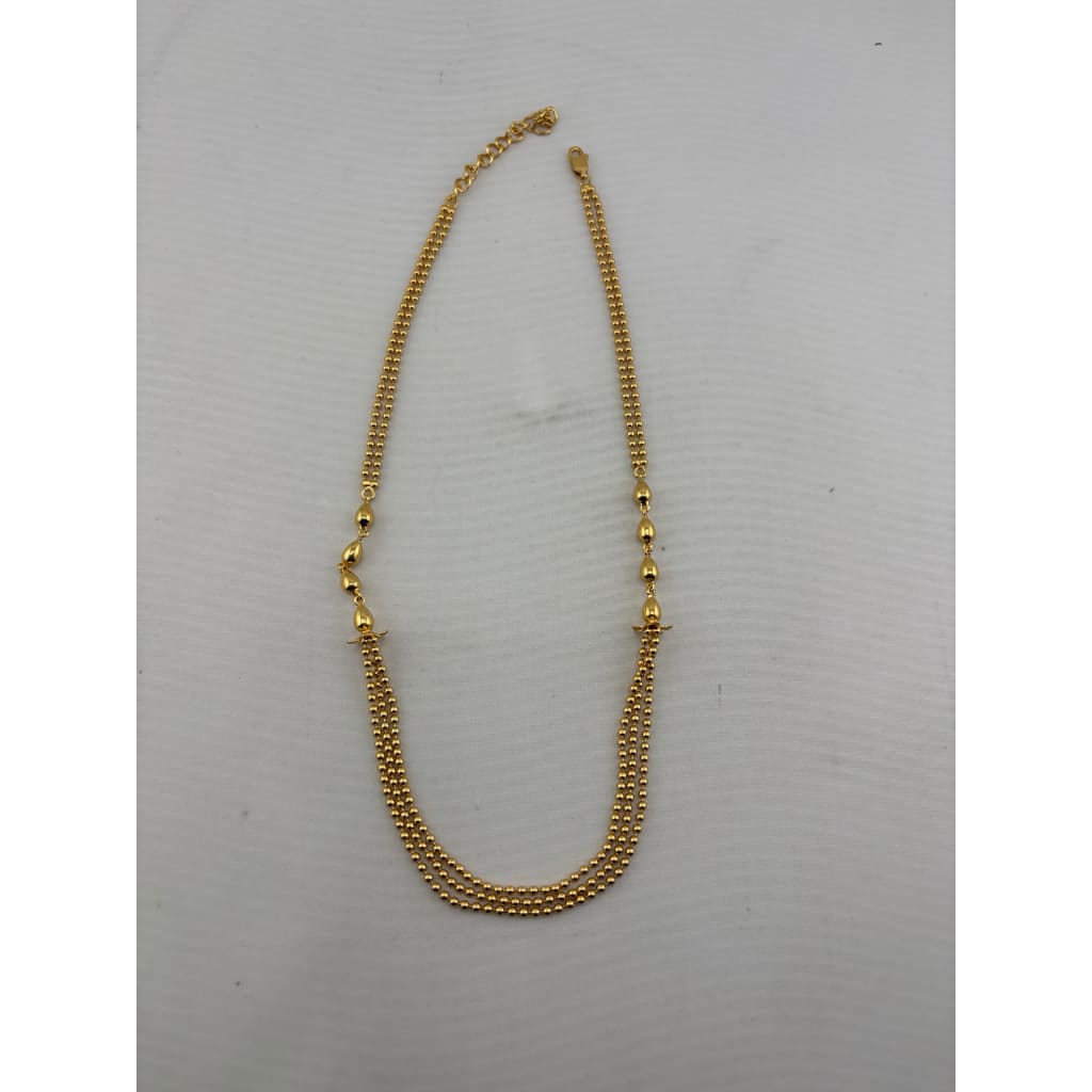 Gold-plated multi-strand ball chain necklace