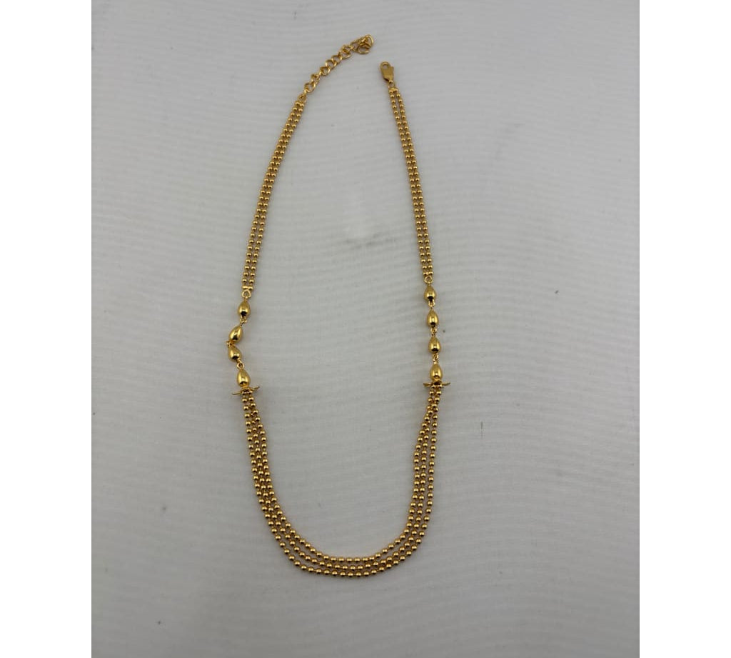 Gold-plated multi-strand ball chain necklace