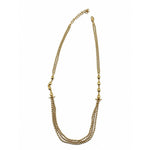 Gold-plated 925 sterling silver multi-strand ball chain necklace on white