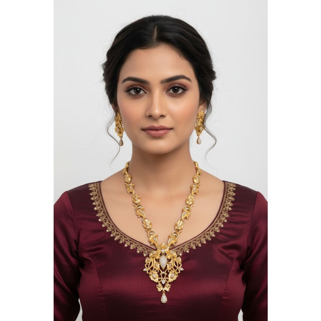 Gold-Plated 925 Sterling Silver Ornate Floral Statement