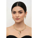 Gold-Plated 925 Sterling Silver Red Enamel Leaf Necklace &