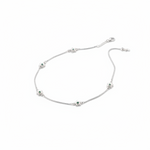 Green Flower Charm Silver Anklet – 99.9% Pure Silver – Weight:11g