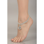 Heart Bead Double Chain Anklet – 925 Sterling Silver – Adjustable – 23g