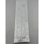 Heart Bead Double Chain Anklet – 925 Sterling Silver – Adjustable – 23g