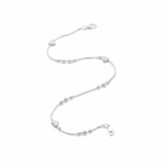 Heart Wave Delicate Silver Anklet – 99.9% Pure Silver – Adjustable – 14.00 g