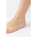 Heart Wave Delicate Silver Anklet – 99.9% Pure Silver – Adjustable – 14.00 g