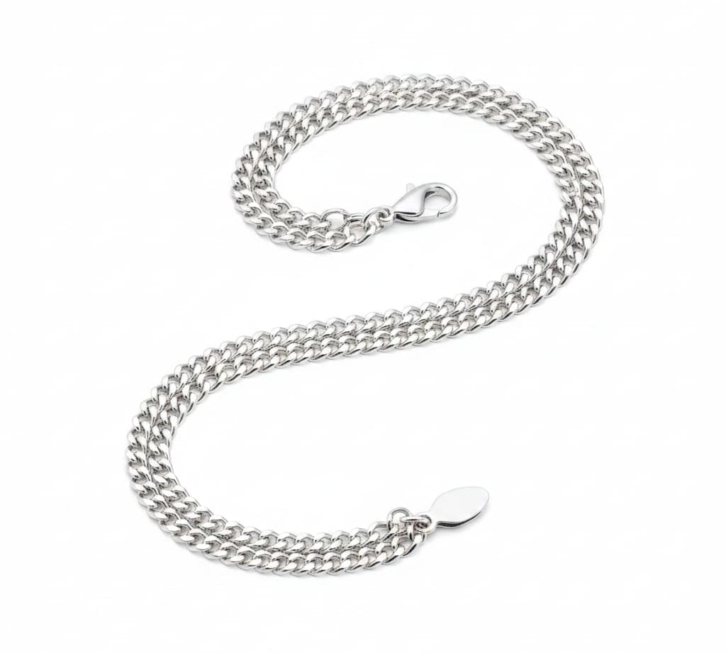Heavy Curb Link Silver Chain in 925 Sterling Silver | Thick