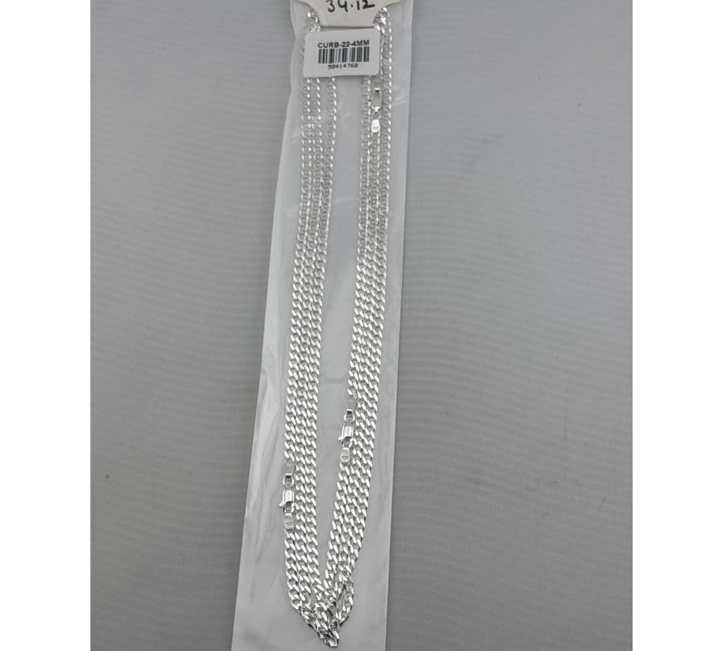 Heavy Curb Link Silver Chain in 925 Sterling Silver | Thick Chain Necklace
