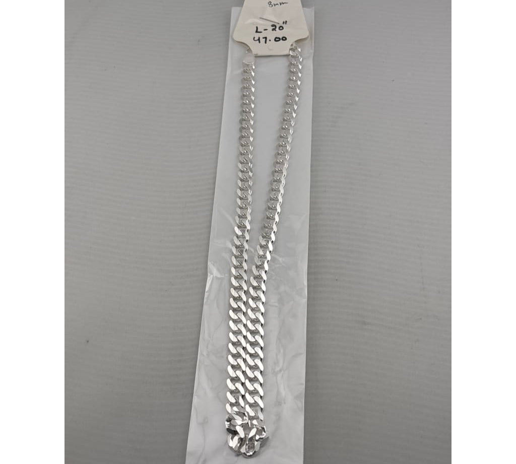Heavy Curb Link Silver Chain in 925 Sterling Silver | Thick Chain Necklace