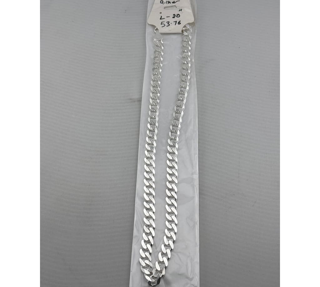 Heavy Curb Link Silver Chain in 925 Sterling Silver | Thick Chain Necklace