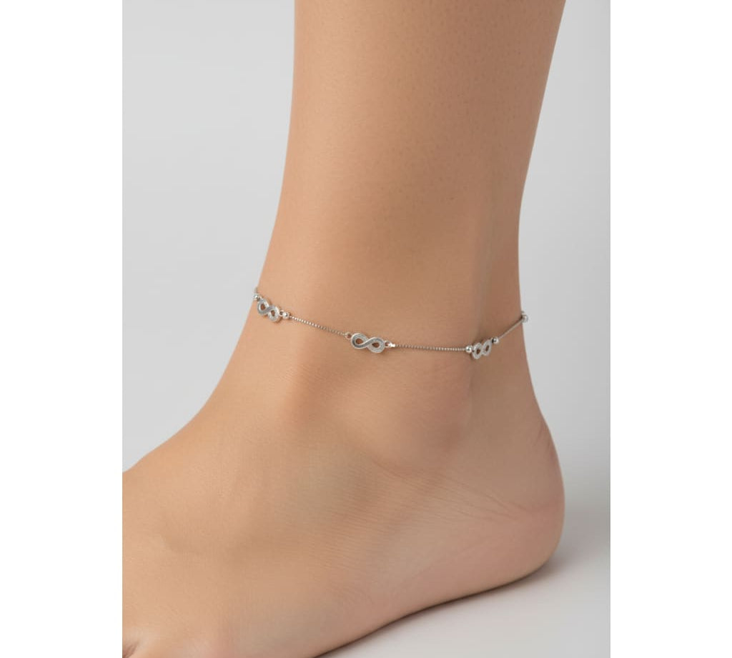 Infinity Charm Anklet – 925 Sterling Silver – Minimal Elegant Design – 4.5g