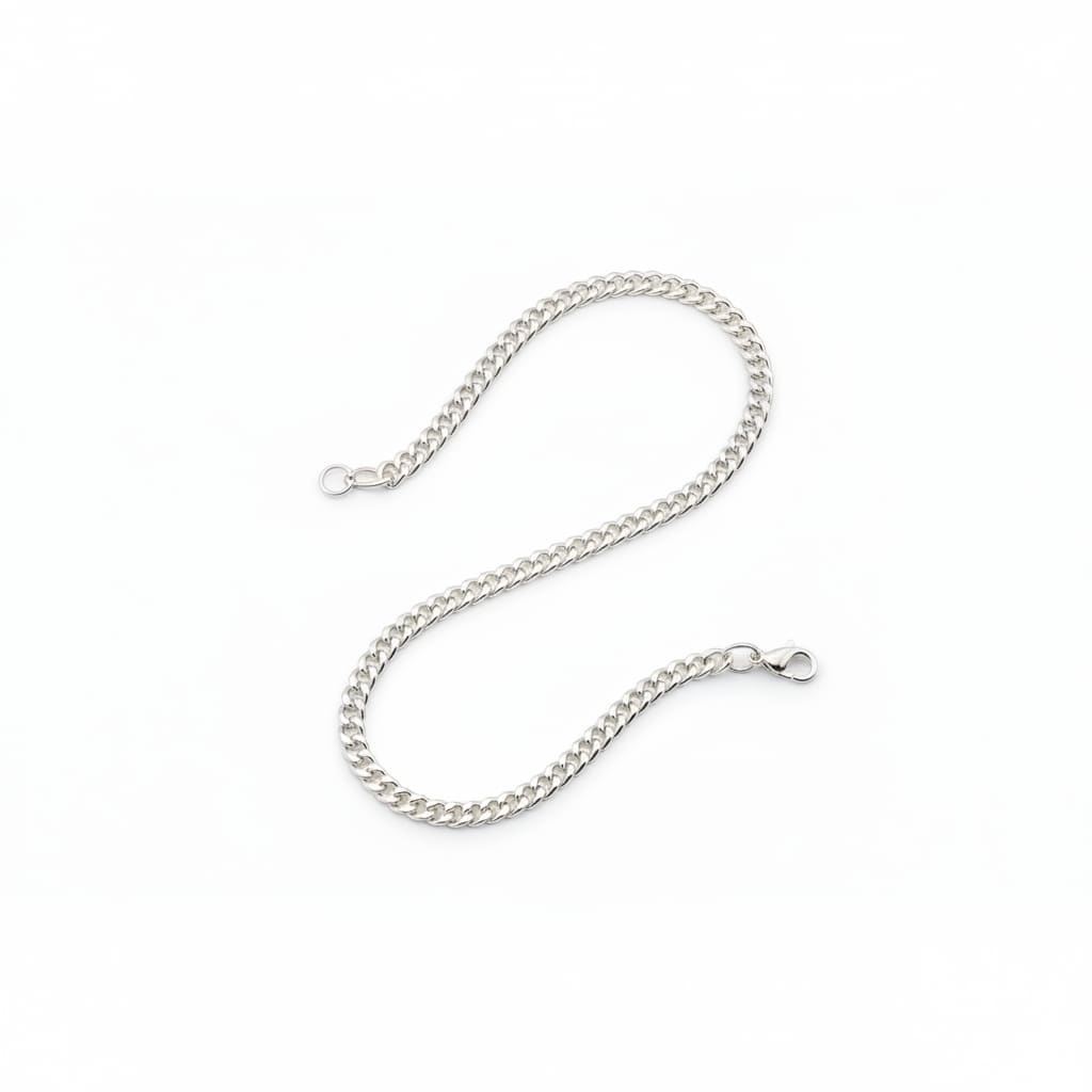 Japanese Curb Silver Chain in 925 Sterling Silver | Sleek