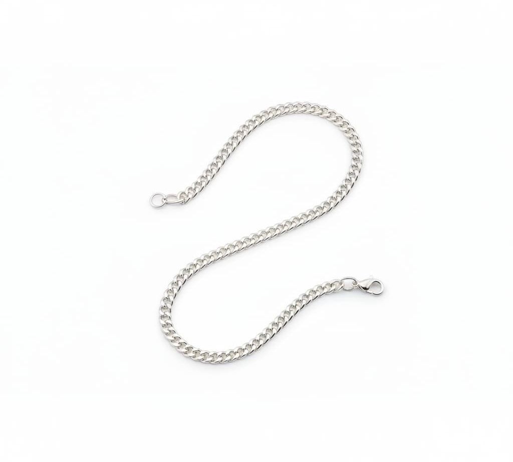 Japanese Curb Silver Chain in 925 Sterling Silver | Sleek