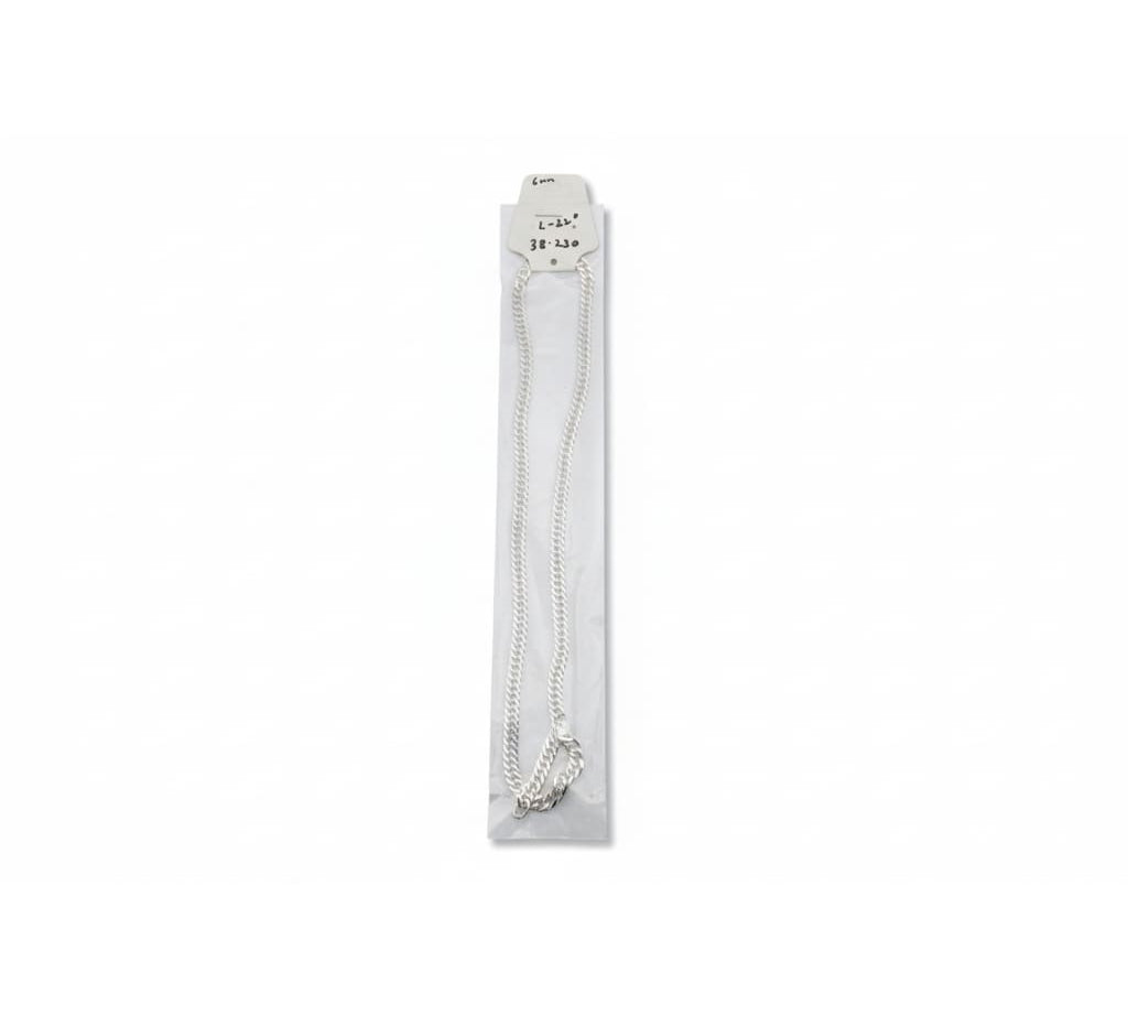 Japanese Curb Silver Chain in 925 Sterling Silver | Sleek Flat Link Chain Necklace