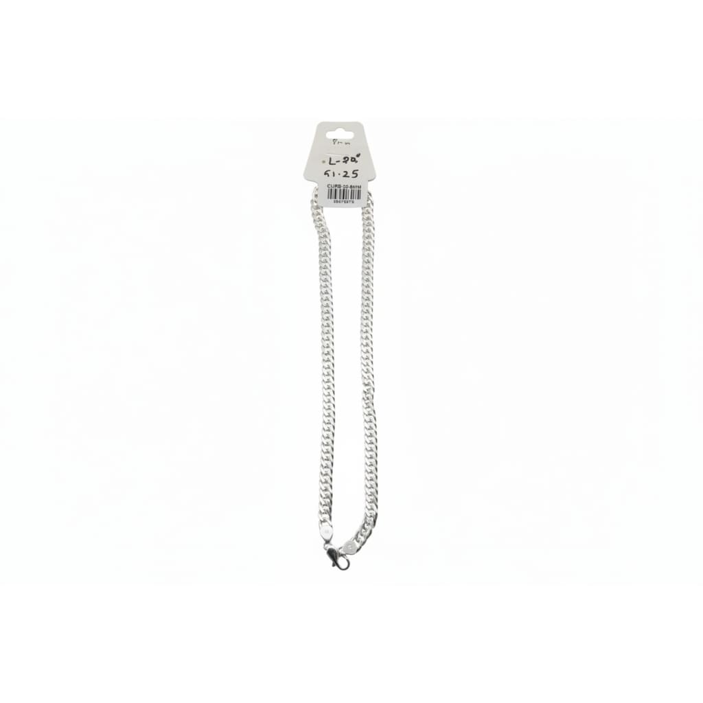 Japanese Curb Silver Chain in 925 Sterling Silver | Sleek Flat Link Chain Necklace