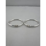 Kids Ball End Silver Kada – 925 Sterling Silver Baby Kada Bracelet with Designer Caps (Pair)