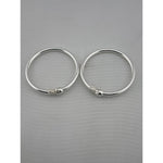 Kids Ball End Silver Kada – 925 Sterling Silver Baby Kada Bracelet with Designer Caps (Pair)