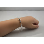 Kids Beaded Silver Bangle – 925 Sterling Silver Bracelet
