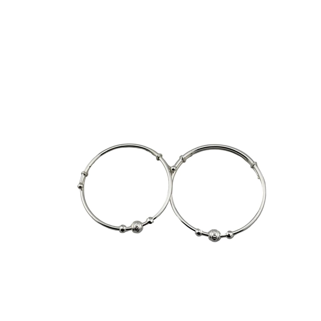 Kids Beaded Silver Bangle – 925 Sterling Silver Bracelet