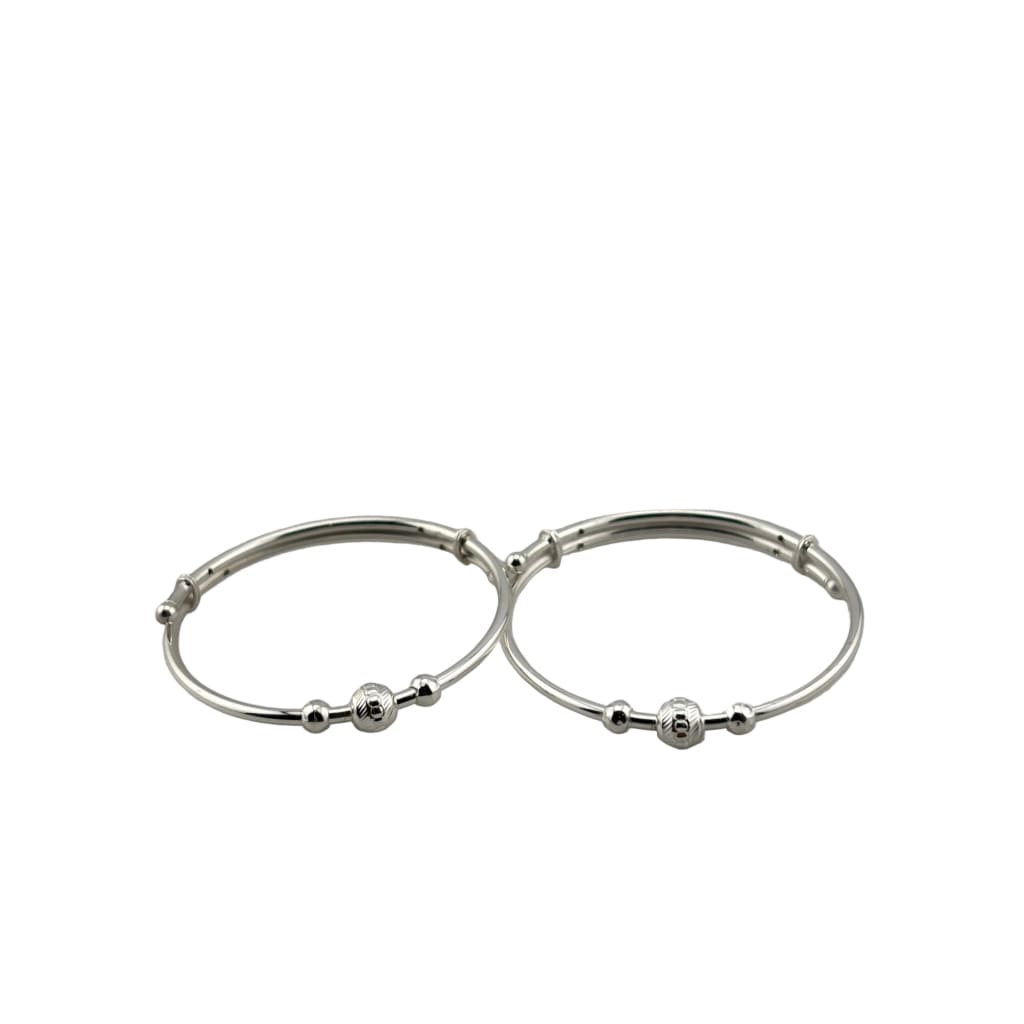 Kids Beaded Silver Bangle – 925 Sterling Silver Bracelet