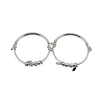 Kids Beaded Silver Kada – 925 Sterling Silver Baby Kada Bracelet with Charms (Pair)