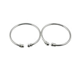 Kids Silver Kada – 925 Sterling Silver Baby Kada Bracelet with Ball Ends (Pair)