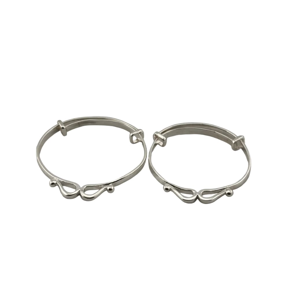 Kids Designer Wave Silver Kada – 925 Sterling Silver Baby Kada Bracelet