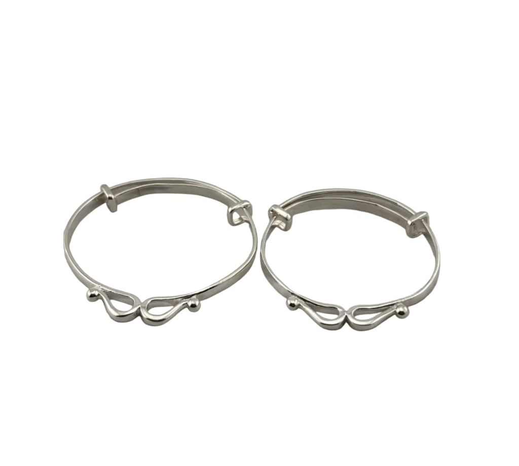 Kids Designer Wave Silver Kada – 925 Sterling Silver Baby Kada Bracelet