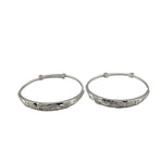 Kids Floral Engraved Silver Kada – 925 Sterling Silver Baby Kada Bracelet