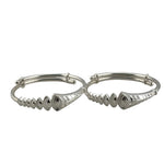 Kids Geometric Silver Kada – 925 Sterling Silver Baby Kada Bracelet with Zig