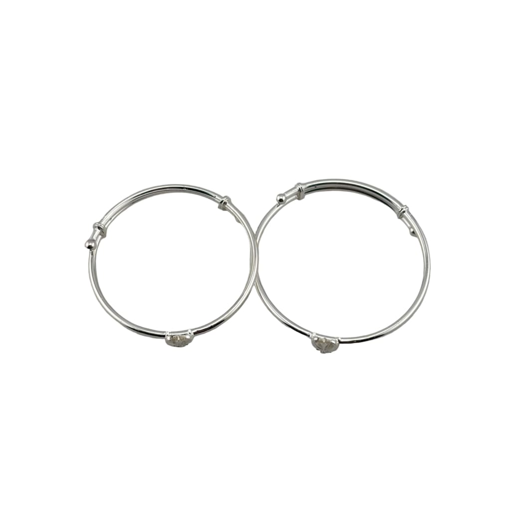 Kids Khanda Silver Bangle – 925 Sterling Silver Sikh Symbol Bracelet Adjustable Baby Kada