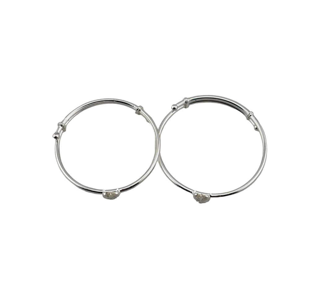 Kids Khanda Silver Bangle – 925 Sterling Silver Sikh Symbol Bracelet Adjustable Baby Kada