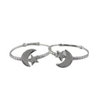 Kids Moon Star Silver Bangle – 925 Sterling Silver Bracelet