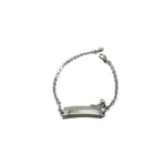 Kids Name Plate Silver Bracelet – 925 Sterling Silver Baby ID Bracelet Adjustable Chain Design