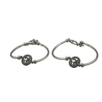 Kids OM Silver Bangle – 925 Sterling Silver Bracelet with OM Charm Adjustable