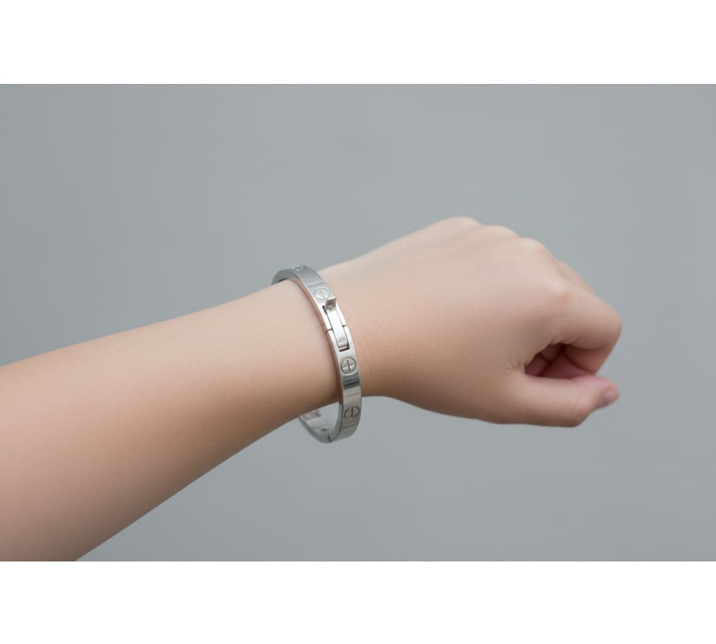 Kids Screw Design Silver Kada – 925 Sterling Silver Baby Kada Bracelet Minimal Style (Single)