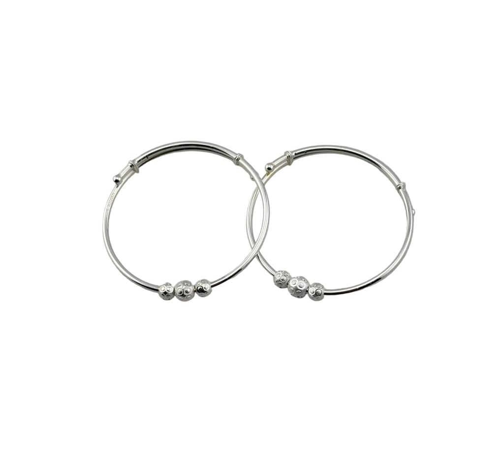Kids Silver Beaded Kada – 925 Sterling Silver Bracelet