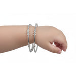 Kids Silver Faceted Bead Kada – 925 Sterling Silver Bracelet