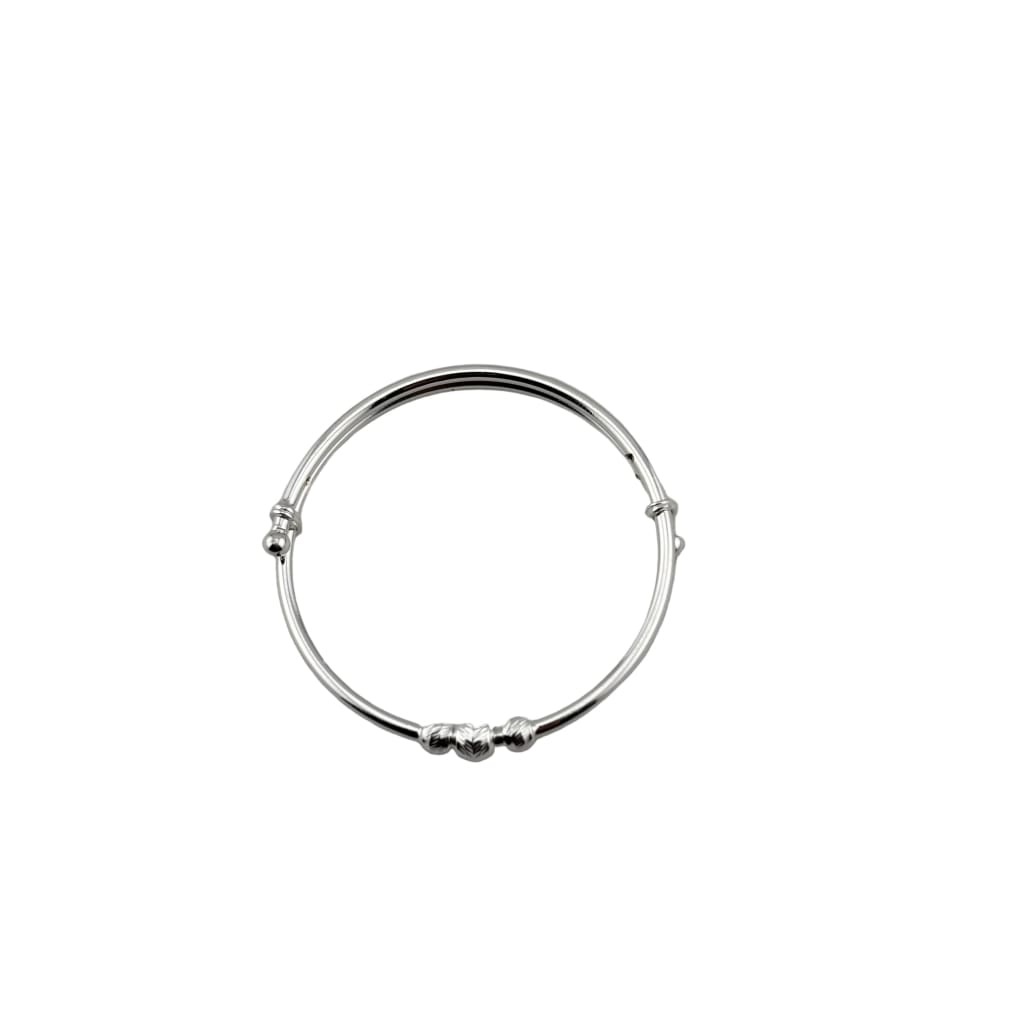 Kids Silver Heart Bead Kada Adjustable Baby Bangle