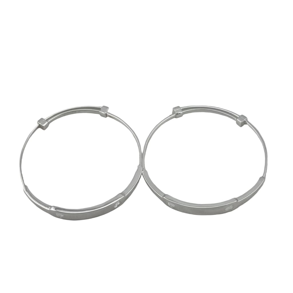 Kids Silver ID Bangles with Textured Plate silver bracelet