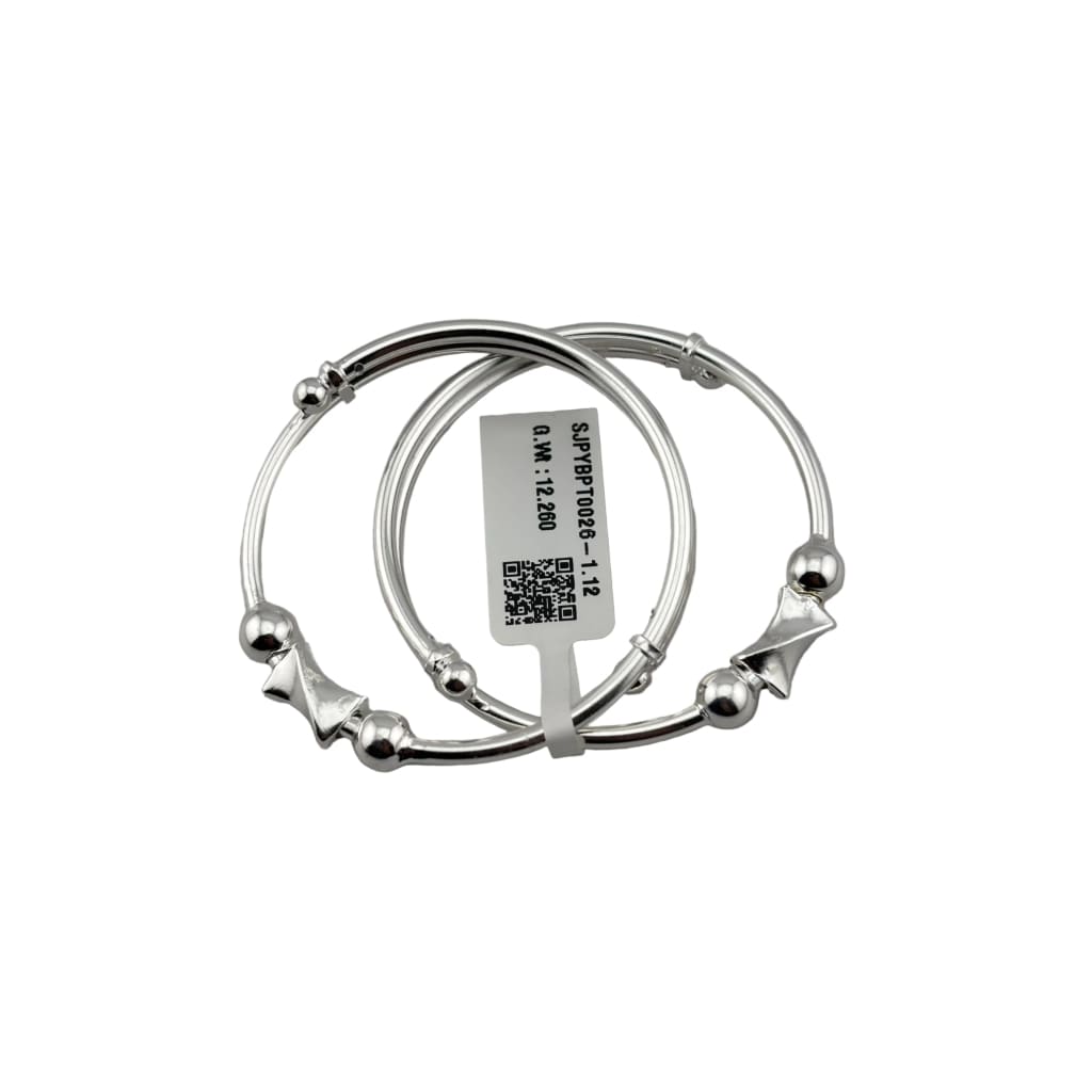 Kids Silver Kada with Diamond Spacers